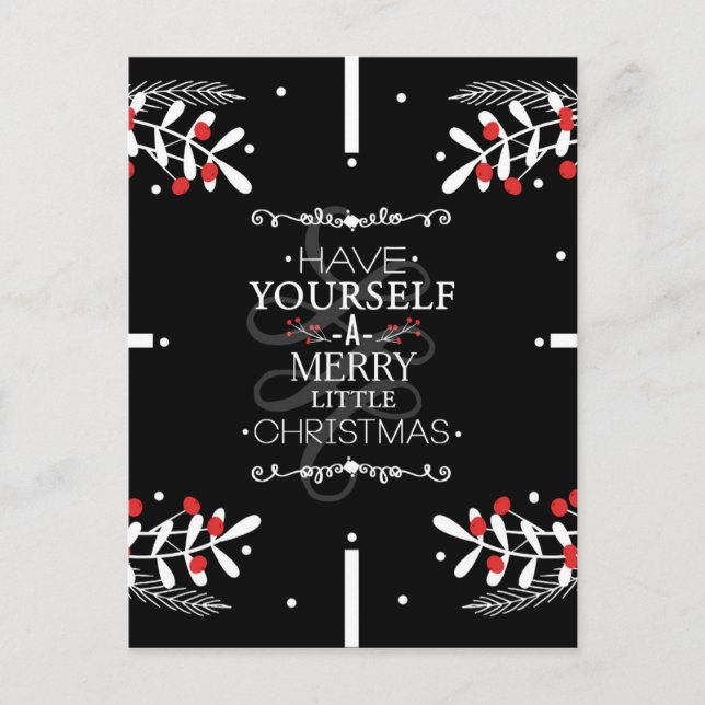 Julen har dig själv.. Red Berries Helgdag Helg Vykort (Framsida)