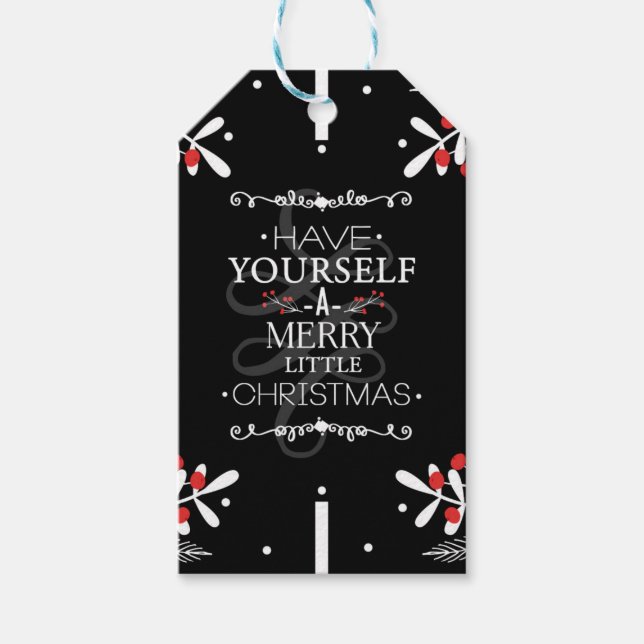 Julen har dig själv.. Red Berries Helgdag Presentetikett (Framsidan)