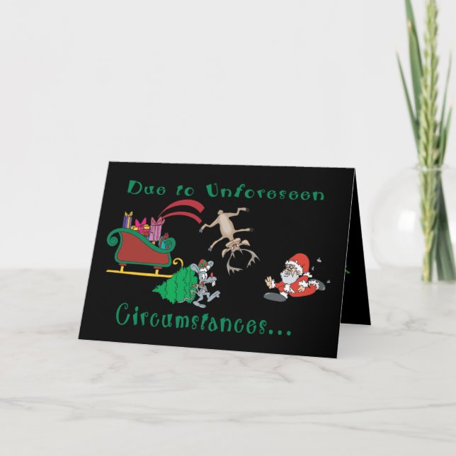 Julen har ställts in på jultomten helgkort (Framsida)