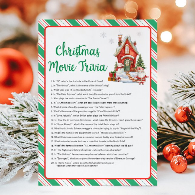 Julen Holiday Film Trivia Spel (Christmas Party Games)