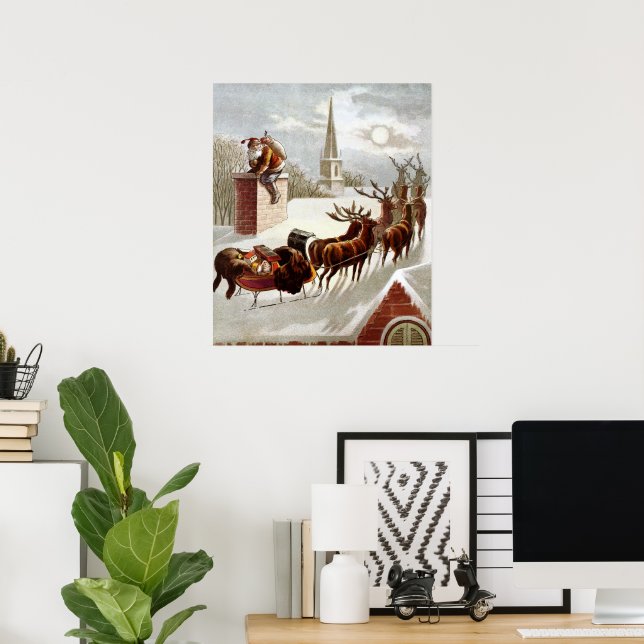 Julen i gammaldags stil, Sankt Nikolaus på taket Poster (Hemmakontoret)