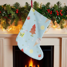 Julen i juli Mönster, julklapp Stor Julstrumpa