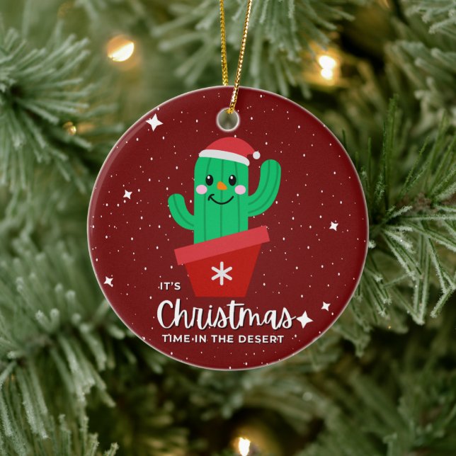 Julen i öknen Santa Cactus Julgransprydnad Keramik (Träd)
