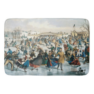 Julen i Victoria- eran Central Park Currier & Ives Badrumsmatta