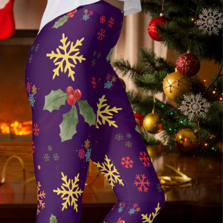 Julen inslagen i Mörkens Lila Leggings