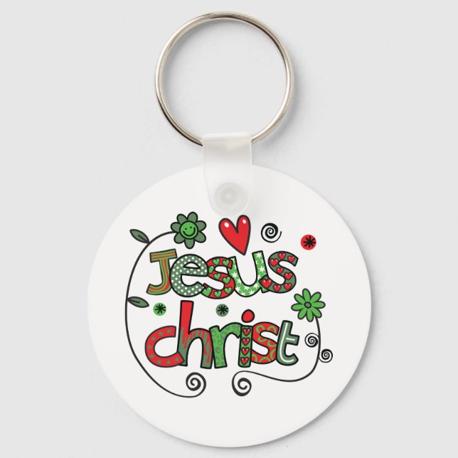 Julen Jesus Kristus Festlig Kristen Typografi Nyckelring (Framsida)