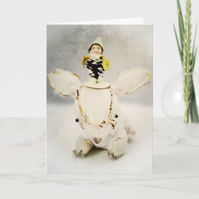Julen Julhälsningar kortet med Aldo och älvan Helgkort (Framsida)