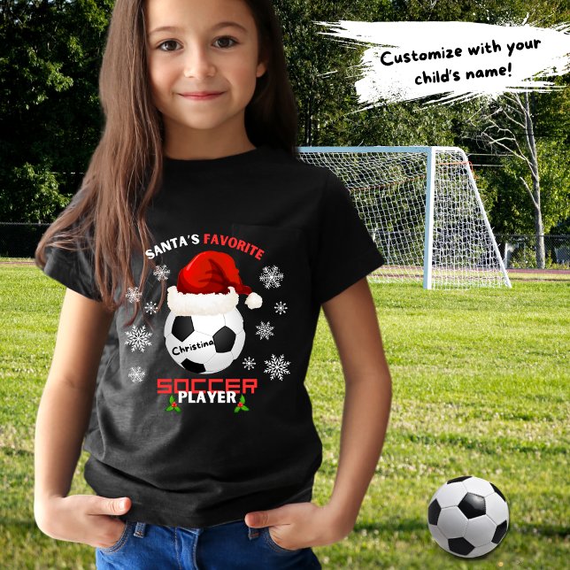 Julen Kids-julen i jultomtens favoritfotbollsspela T Shirt (Skapare uppladdad)