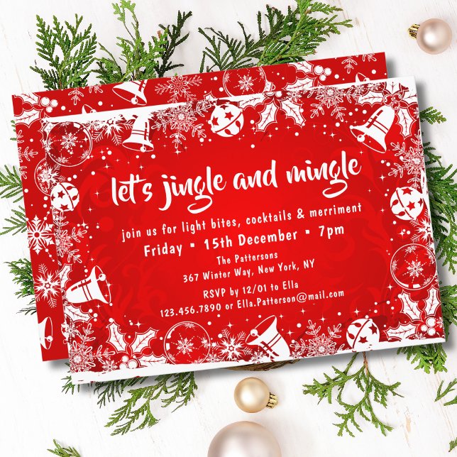 Julen Klockor Jingle och Mingle jul Party Inbjudningar (Skapare uppladdad)