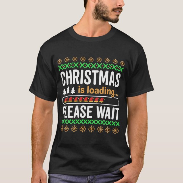 Julen Laddar Rolig Högtid T Shirt (Framsida)
