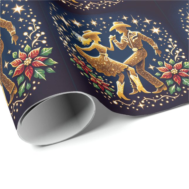 Julen Land Dancers Square Dancers Presentpapper (Rullad Hörn)