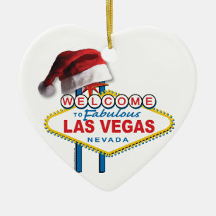 Julen Las Vegas undertecknar Julgransprydnad Keramik