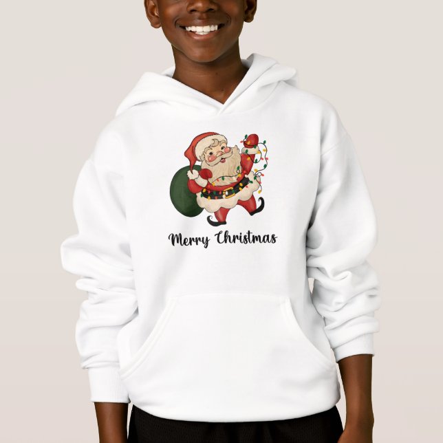 Julen Lycklig Santa T Shirt (Framsida)