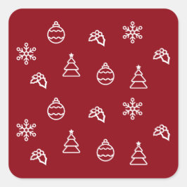 Julen Mönster I Fyrkantigt Klistermärke