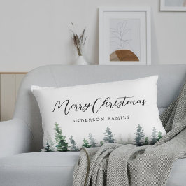 Julen Namn i skogfamiljen Rustic White Gräs Lumbarkudde