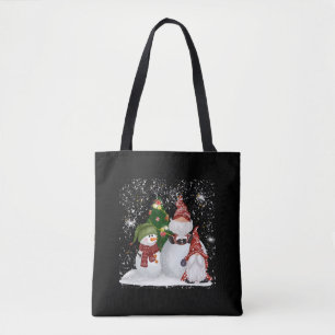 Julen närmar sig Santa Candy cane Throne Tygkasse