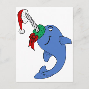 Julen Narwhal Helg Vykort