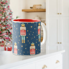 Julen Nutcracker Guld Starry Natt Blue Två-Tonad Mugg