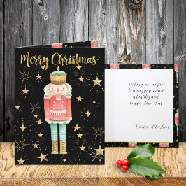 Julen Nutcracker Guld Starry Natt Helgkort