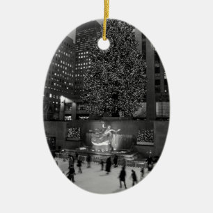 Julen på Rockefeller centrerar & isskaterna Julgransprydnad Keramik