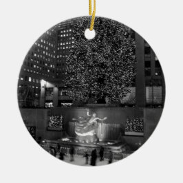 Julen på Rockefeller centrerar & isskaterna Julgransprydnad Keramik