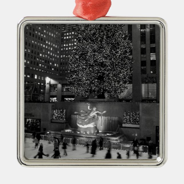 Julen på Rockefeller centrerar & isskaterna Julgransprydnad Metall (Framsidan)