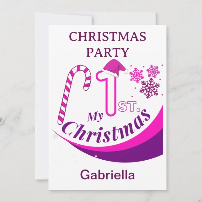 Julen Party jul Baby: "Min första jul" Inbjudningar (Framsida)