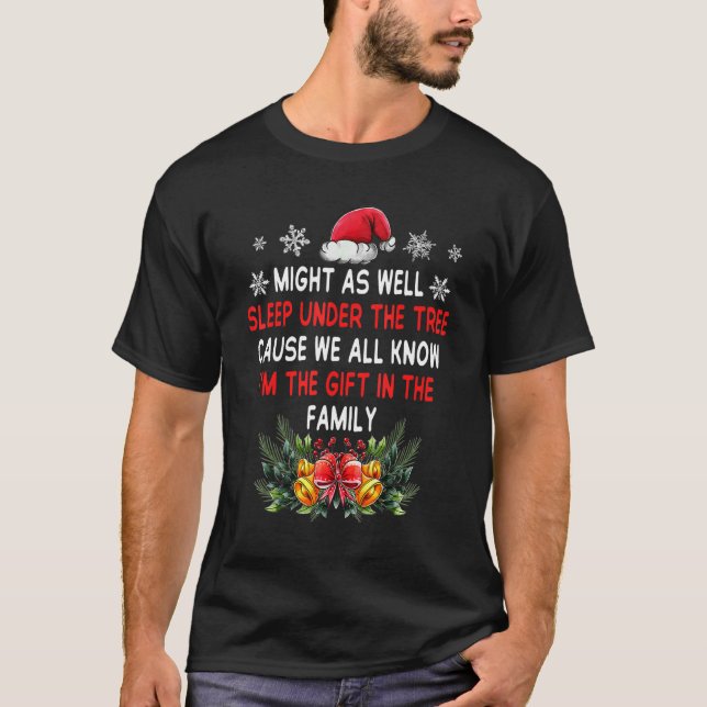 Julen Party kan lika gärna sova under trädet T Shirt (Framsida)