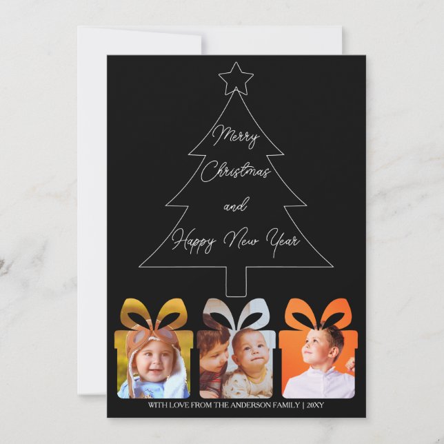 Julen Photo Black & White - unikt modernt merry (Framsida)