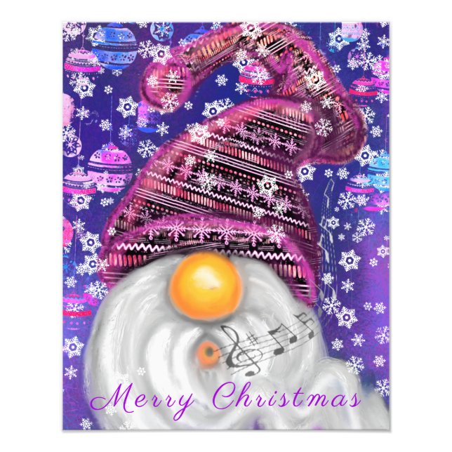 Julen Poster med Lycklig Gnome (Framsidan)