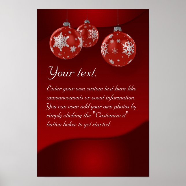 Julen poster med prydnadsföremål (Framsidan)