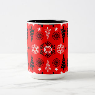 Julen Red and Black Art nouveau Två-Tonad Mugg