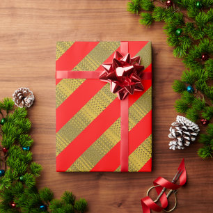 Julen Red and Guld Stripe Presentpapper