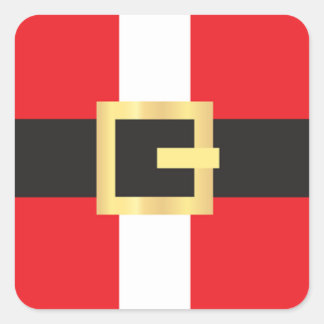 Julen Santa Kostym Bälte Fyrkantigt Klistermärke