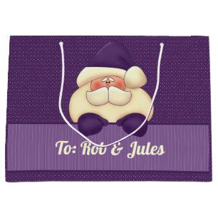 Julen Santa Lila Rand och Polka dots