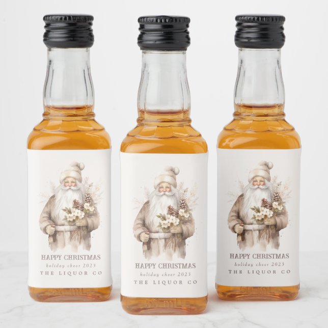 Julen Santa Lycklig favoriserar etiketterna Liquor Spritflaskor Etikett (Flaskor)