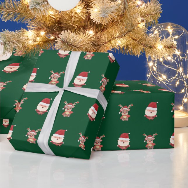 Julen Santa och Reindeer Presentpapper (Helgdagar)