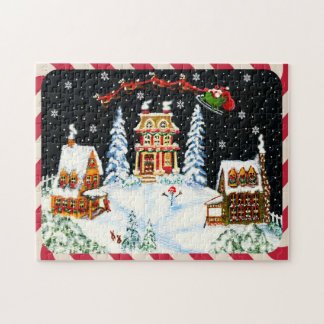 Julen Santa och renen förbryllar "Ho, Ho, Ho ", Pussel