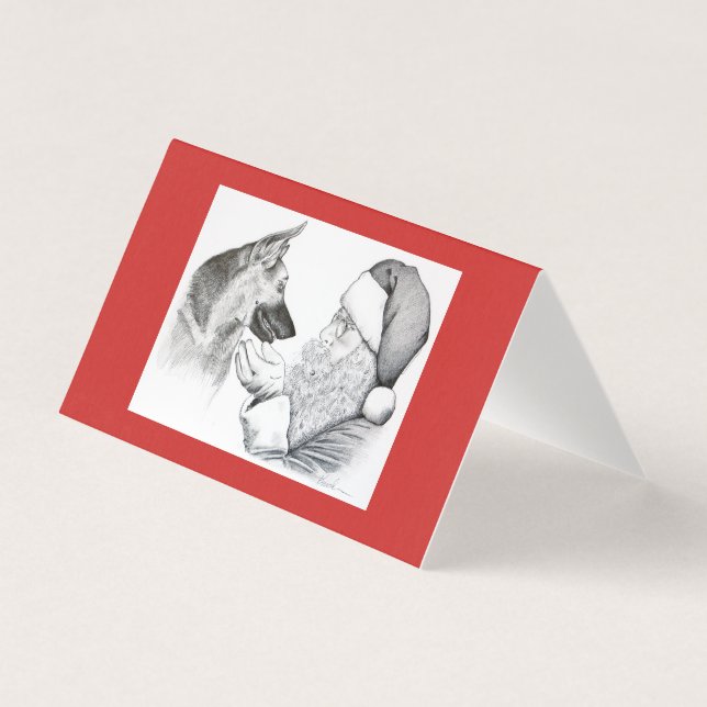 Julen Santa och Shepherd Kort (Framsida)