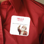 Julen Santa Party Namn bricka Badge Fyrkantigt Klistermärke<br><div class="desc">*** Köp Avslutat Projektionsyta när du använder det här klistermärket som namn bricka*** Denna utformning kan vara personlig i det område som tillhandahålls genom att ändra foto och/eller text. Du kan också anpassa den genom att klicka på Anpassa den här mallen och sedan välja klicka för att anpassa ytterligare alternativ...</div>