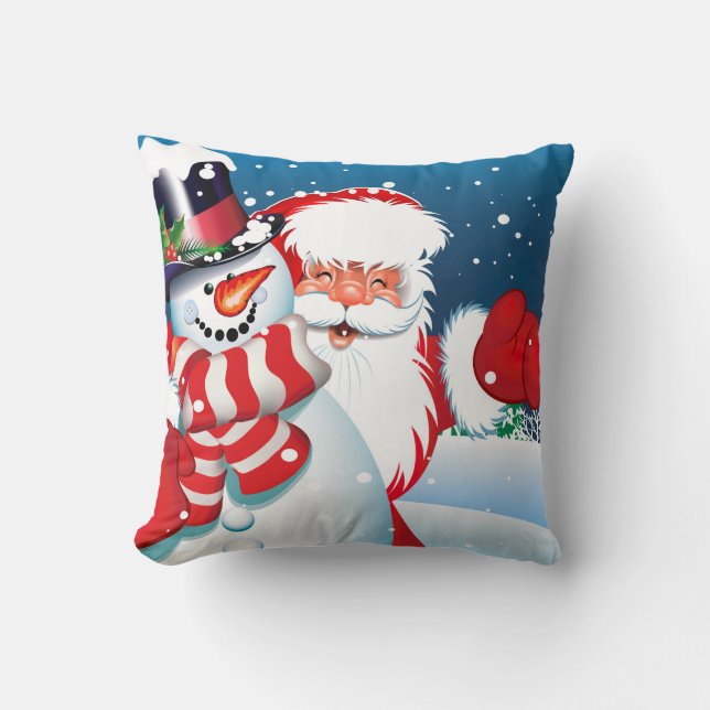 Julen Santa & snögubben kudder Kudde (Framsida)