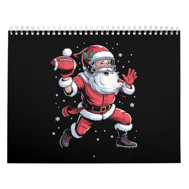 Julen Santa Spelar amerikanska fotbollsmatcher Kalender (Omslag)