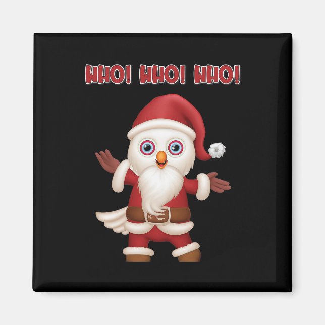 Julen Santa Uggla Festive Roligt jul Magnet (Framsidan)