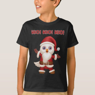 Julen Santa Uggla Festive Roligt jul T Shirt