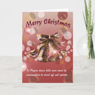 Julen sätta en klocka på (rött) helgkort