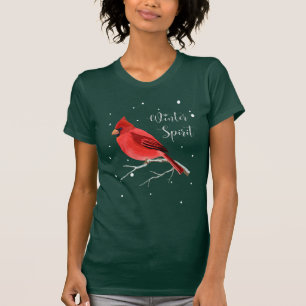 Julen semestrar snöig röda huvudsakliga t shirt