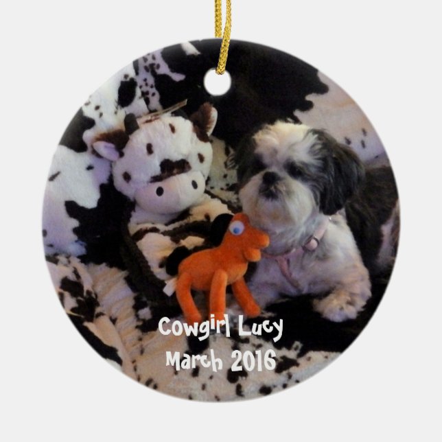 Julen smyckar lägg till bild julgransprydnad keramik (Framsidan)