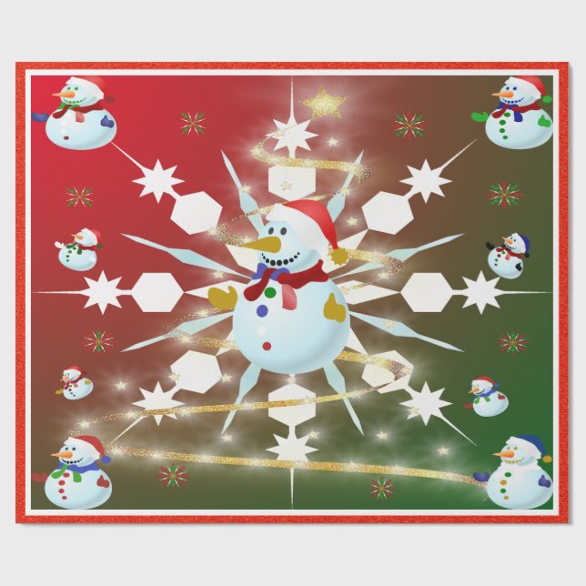 Julen Snögubbe - Presentpapper (Platt)