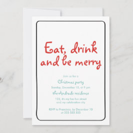 Julen som partyet äter drinken, är rött enkelt för inbjudningar