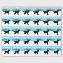 Julen svärtar den Labrador Santa hatten Presentpapper